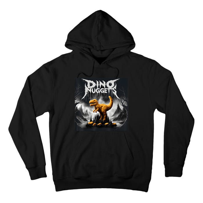 Black Aesthetic Dino Nuggets Death Metal Music Chicken Nugs Tall Hoodie