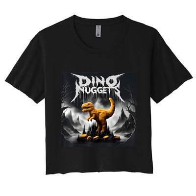 Black Aesthetic Dino Nuggets Death Metal Music Chicken Nugs Crop Top