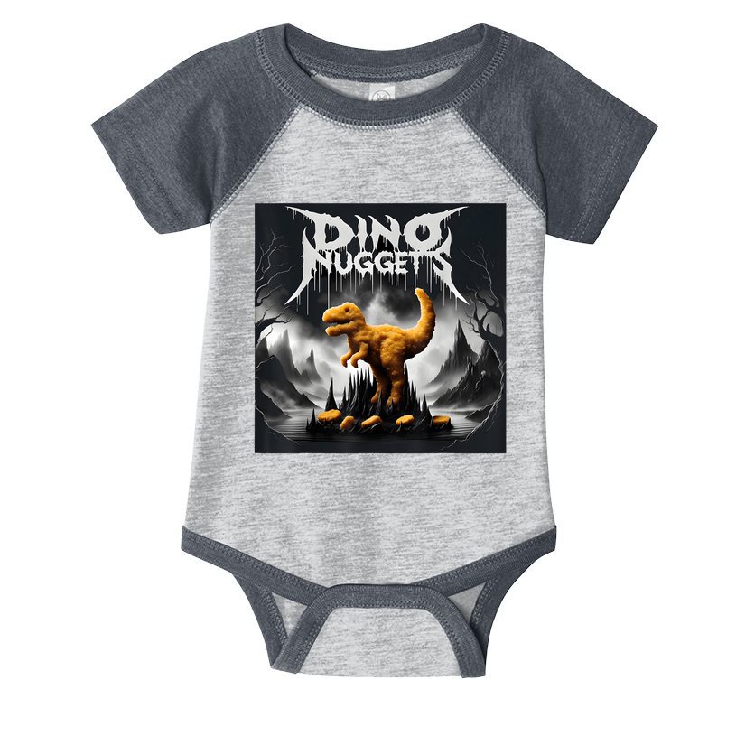 Black Aesthetic Dino Nuggets Death Metal Music Chicken Nugs Infant Baby Jersey Bodysuit