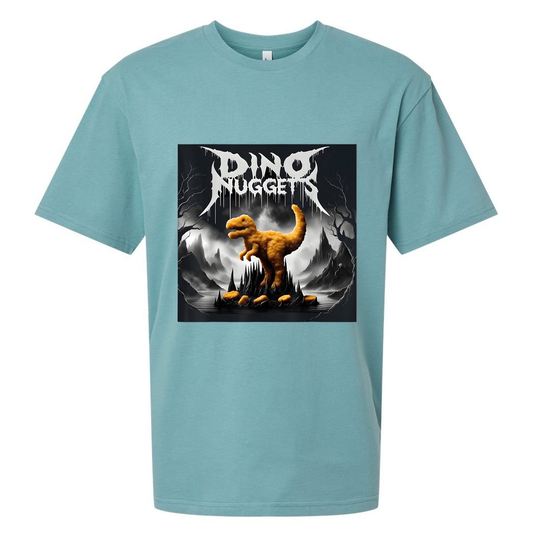 Black Aesthetic Dino Nuggets Death Metal Music Chicken Nugs Sueded Cloud Jersey T-Shirt