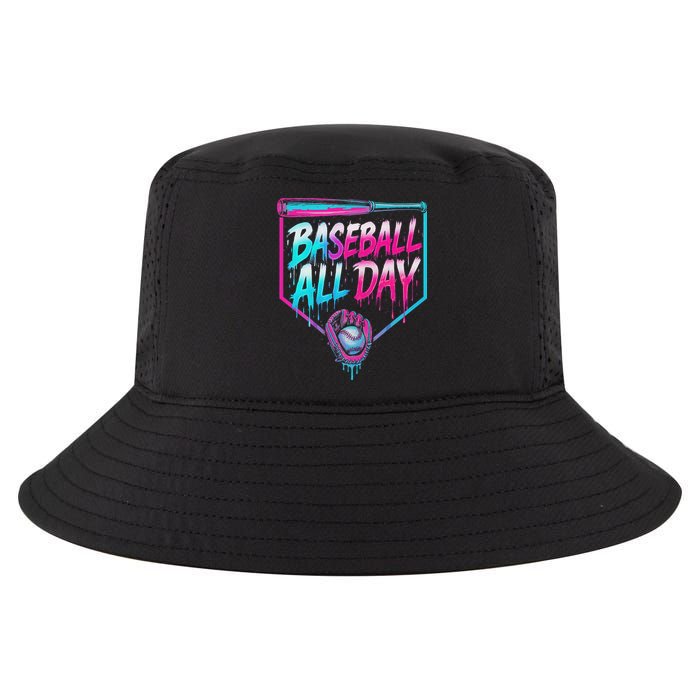 Baseball All Day Ice Cream Dripping Drip Cool Comfort Performance Bucket Hat