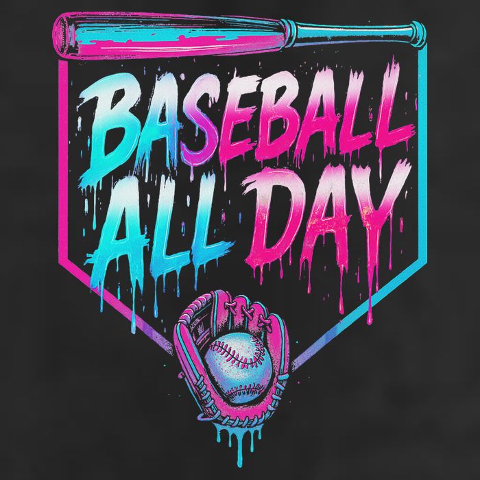 Baseball All Day Ice Cream Dripping Drip Cool Comfort Performance Bucket Hat