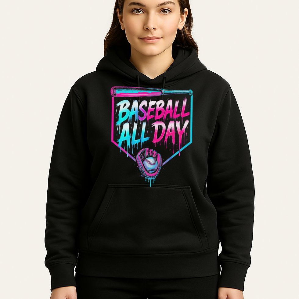 Baseball All Day Ice Cream Dripping Drip Hoodie