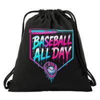 Baseball All Day Ice Cream Dripping Drip Drawstring Bag