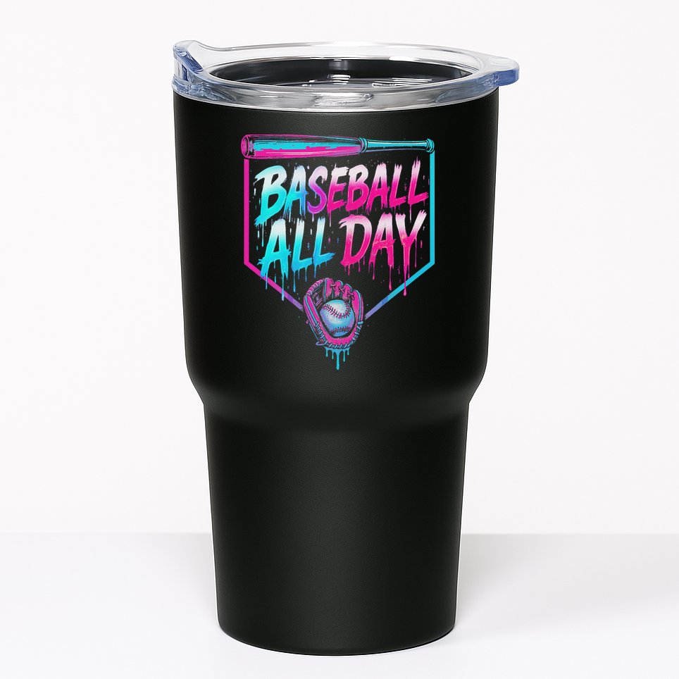 Baseball All Day Ice Cream Dripping Drip Tumbler