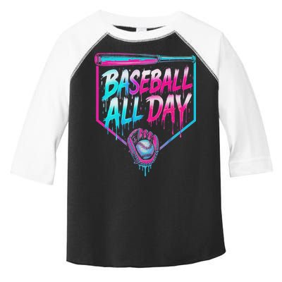 Baseball All Day Ice Cream Dripping Drip Toddler Fine Jersey T-Shirt