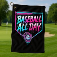 Baseball All Day Ice Cream Dripping Drip Golf Towel