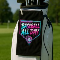 Baseball All Day Ice Cream Dripping Drip Golf Towel
