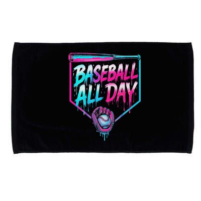 Baseball All Day Ice Cream Dripping Drip Microfiber Hand Towel