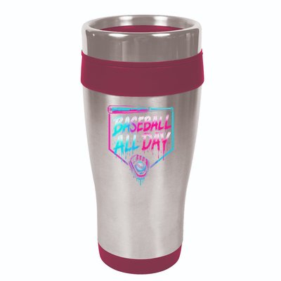 Baseball All Day Ice Cream Dripping Drip 16oz Travel Tumbler