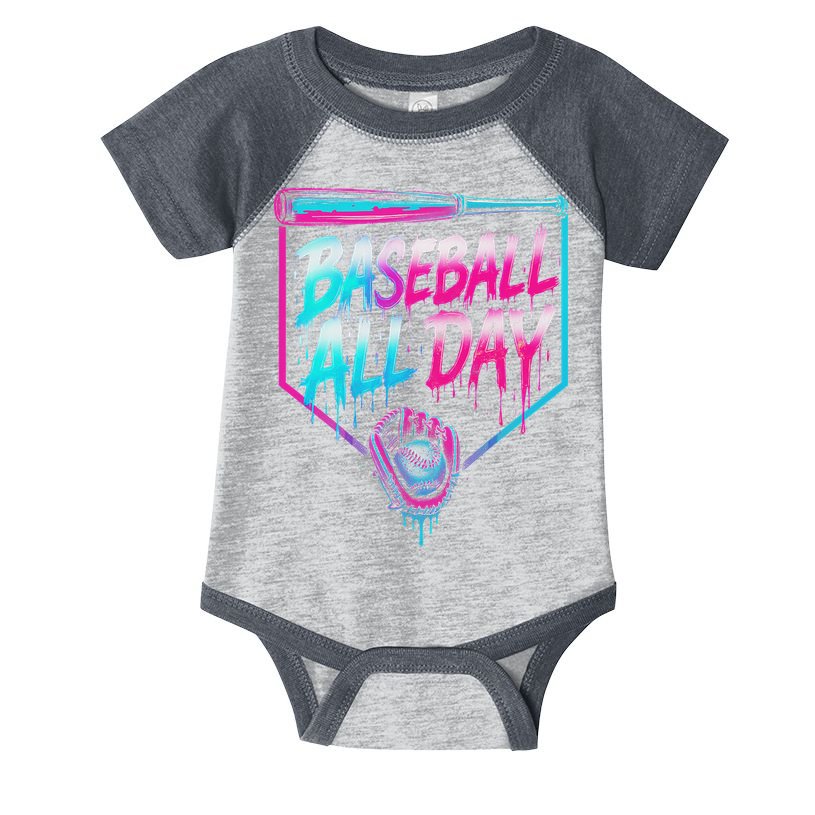 Baseball All Day Ice Cream Dripping Drip Infant Baby Jersey Bodysuit