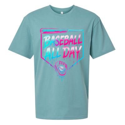 Baseball All Day Ice Cream Dripping Drip Sueded Cloud Jersey T-Shirt
