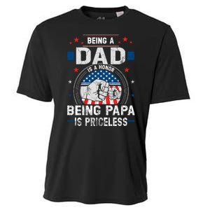 Being A Dad Is An Honor Being A Papa Is Priceless Funny Father Cooling Performance Crew T-Shirt