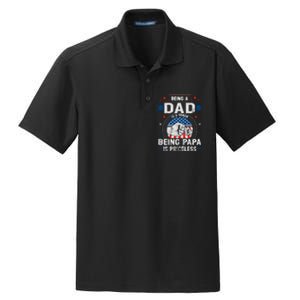 Being A Dad Is An Honor Being A Papa Is Priceless Funny Father Dry Zone Grid Polo