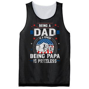 Being A Dad Is An Honor Being A Papa Is Priceless Funny Father Mesh Reversible Basketball Jersey Tank