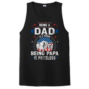 Being A Dad Is An Honor Being A Papa Is Priceless Funny Father PosiCharge Competitor Tank