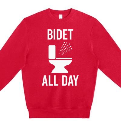 Bidet All Day Bidet Awareness For Good Toilet Health Premium Crewneck Sweatshirt