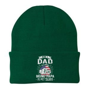 Being A Dad Is An Honor Being A Papa Is Priceless Funny Gift Knit Cap Winter Beanie