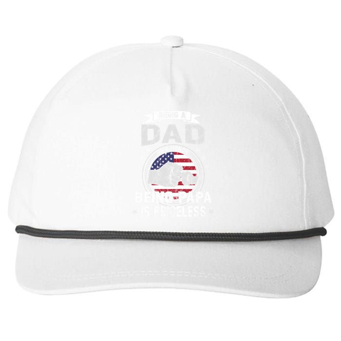 Being A Dad Is An Honor Being A Papa Is Priceless Funny Gift Snapback Five-Panel Rope Hat