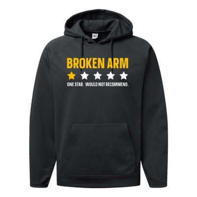 Broken Arm Design For Get Well Broken Arm Performance Fleece Hoodie