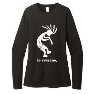 Be Awesome Dancing Kokopelli Southwestern Distressed Design Womens CVC Long Sleeve Shirt