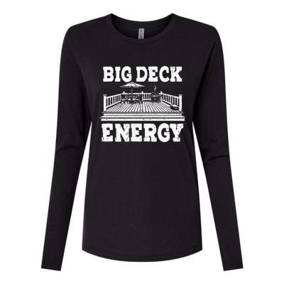 Big a Deck Energy Backyard Deck Patio Outdoor Energie Womens Cotton Relaxed Long Sleeve T-Shirt