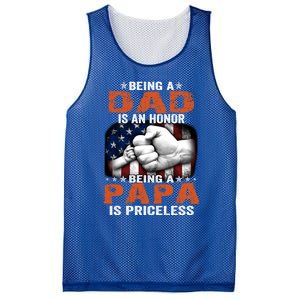 Being A Dad Is An Honor Being A Papa Is Priceless Gift Mesh Reversible Basketball Jersey Tank