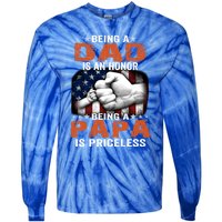 Being A Dad Is An Honor Being A Papa Is Priceless Gift Tie-Dye Long Sleeve Shirt