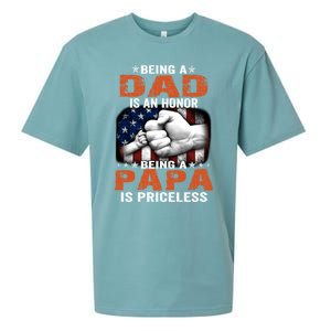 Being A Dad Is An Honor Being A Papa Is Priceless Gift Sueded Cloud Jersey T-Shirt