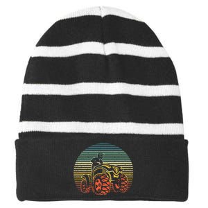 Best ATV Design 4 Wheeler ATV Quad Racing Striped Beanie with Solid Band