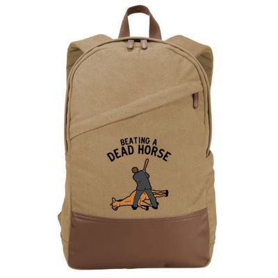 Beating A Dead Horse Meme Funny Cotton Canvas Backpack