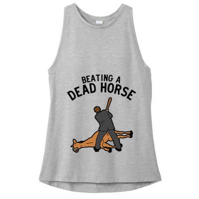 Beating A Dead Horse Meme Funny Ladies PosiCharge Tri-Blend Wicking Tank