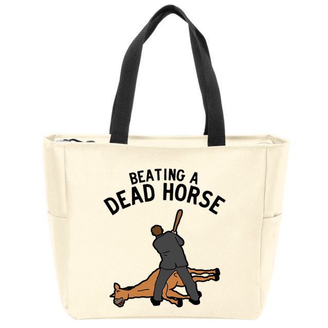 Beating A Dead Horse Meme Funny Zip Tote Bag