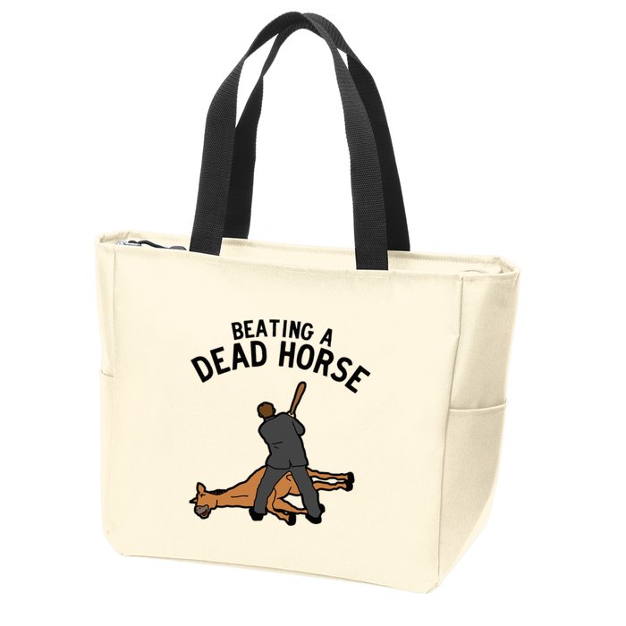 Beating A Dead Horse Meme Funny Zip Tote Bag