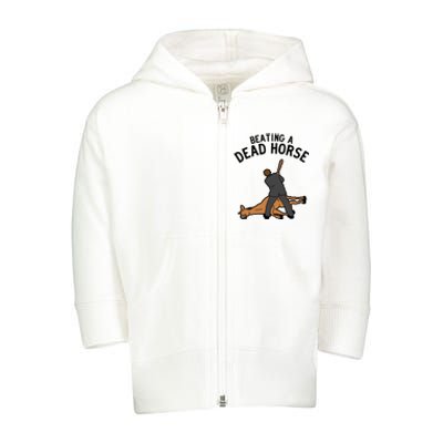 Beating A Dead Horse Meme Funny Toddler Zip Fleece Hoodie