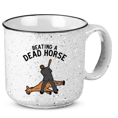 Beating A Dead Horse Meme Funny 15oz Campfire Ceramic Mug