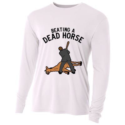 Beating A Dead Horse Meme Funny Cooling Performance Long Sleeve Crew