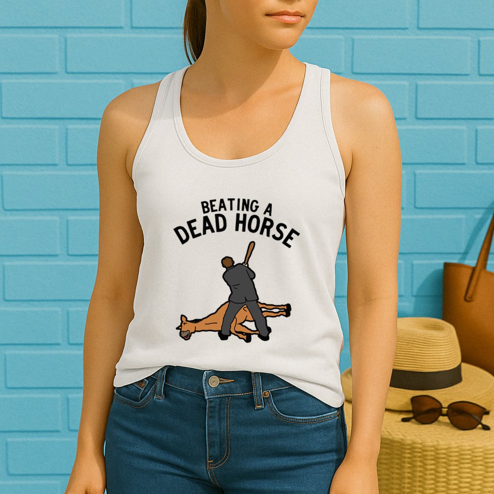 Beating A Dead Horse Meme Funny Womens Tank Top