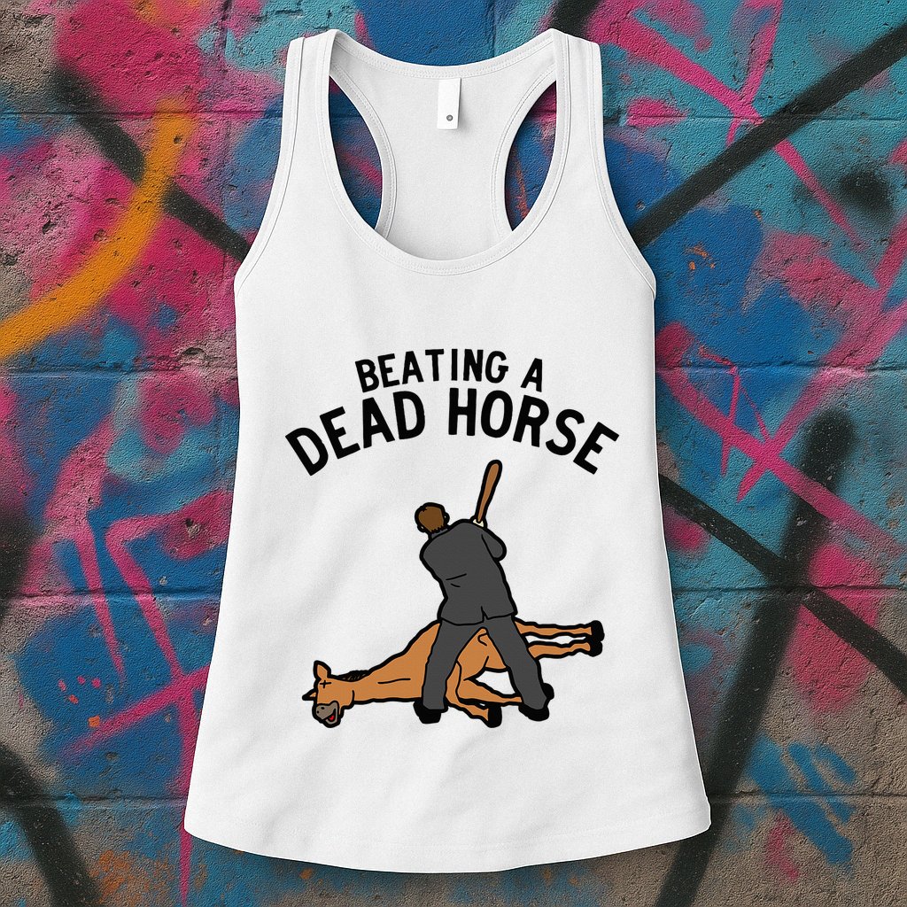 Beating A Dead Horse Meme Funny Womens Tank Top