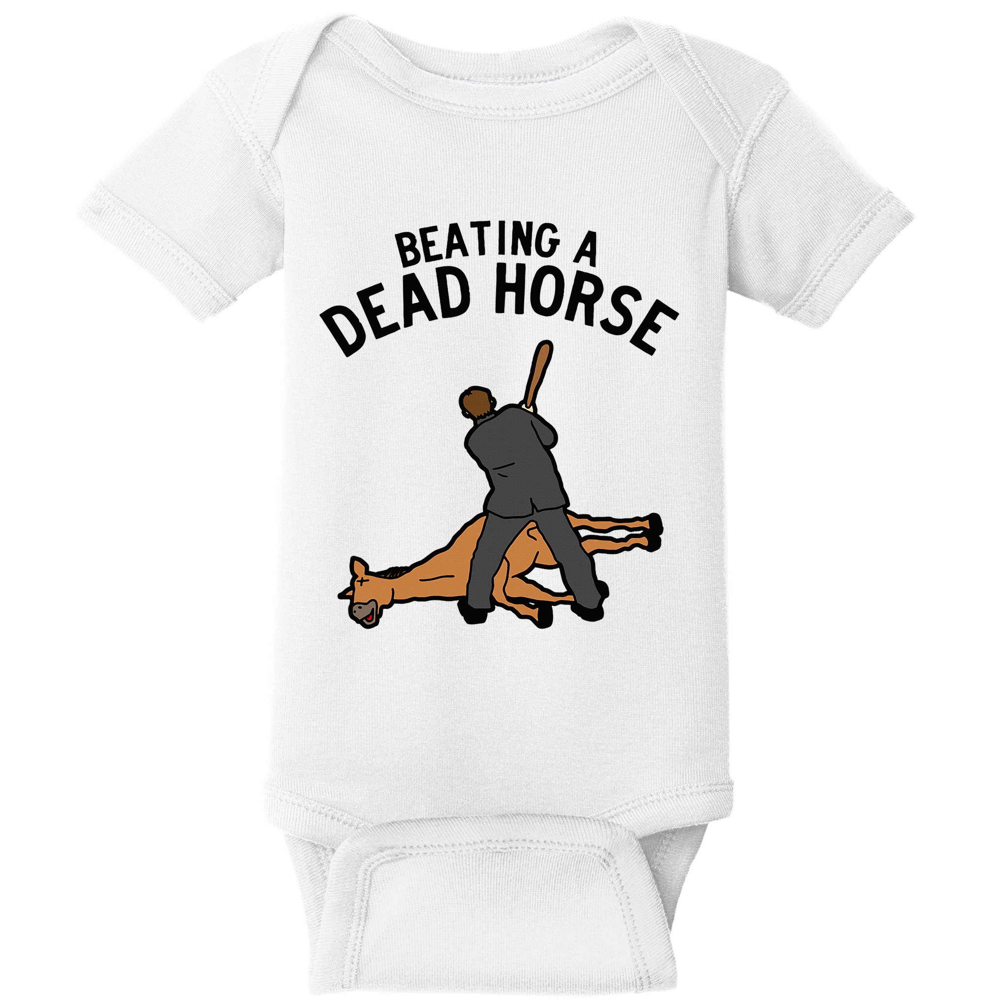 Beating A Dead Horse Meme Funny Baby Bodysuit