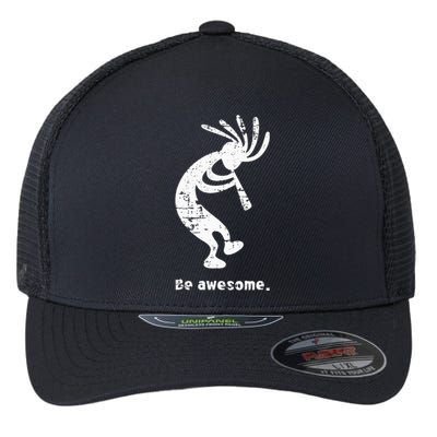 Be Awesome Dancing Kokopelli Southwestern Distressed Flexfit Unipanel Trucker Cap