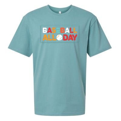 Baseball All Day Funny Baseball Gift For Fan Sueded Cloud Jersey T-Shirt