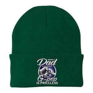 Being A Dad An Honor Being A Gpop Is Priceless Fathers Day Knit Cap Winter Beanie