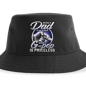 Being A Dad An Honor Being A Gpop Is Priceless Fathers Day Sustainable Bucket Hat