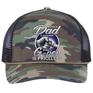 Being A Dad An Honor Being A Gpop Is Priceless Fathers Day Retro Rope Trucker Hat Cap