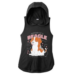 Beagle Anatomy Dog Ladies PosiCharge Tri-Blend Wicking Draft Hoodie Tank