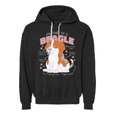 Beagle Anatomy Dog Garment-Dyed Fleece Hoodie