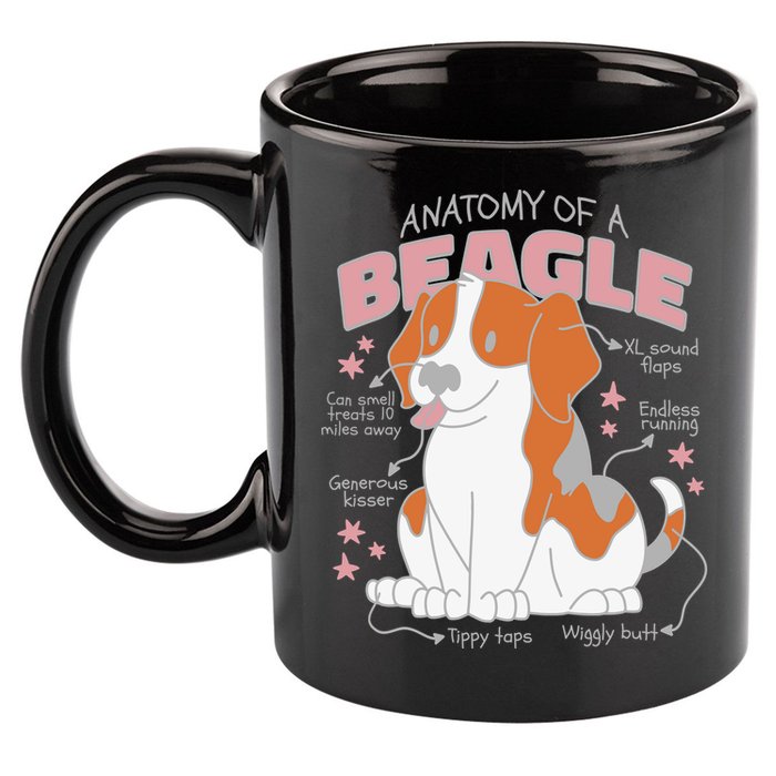 Beagle Anatomy Dog 11oz C Handle Ceramic Mug