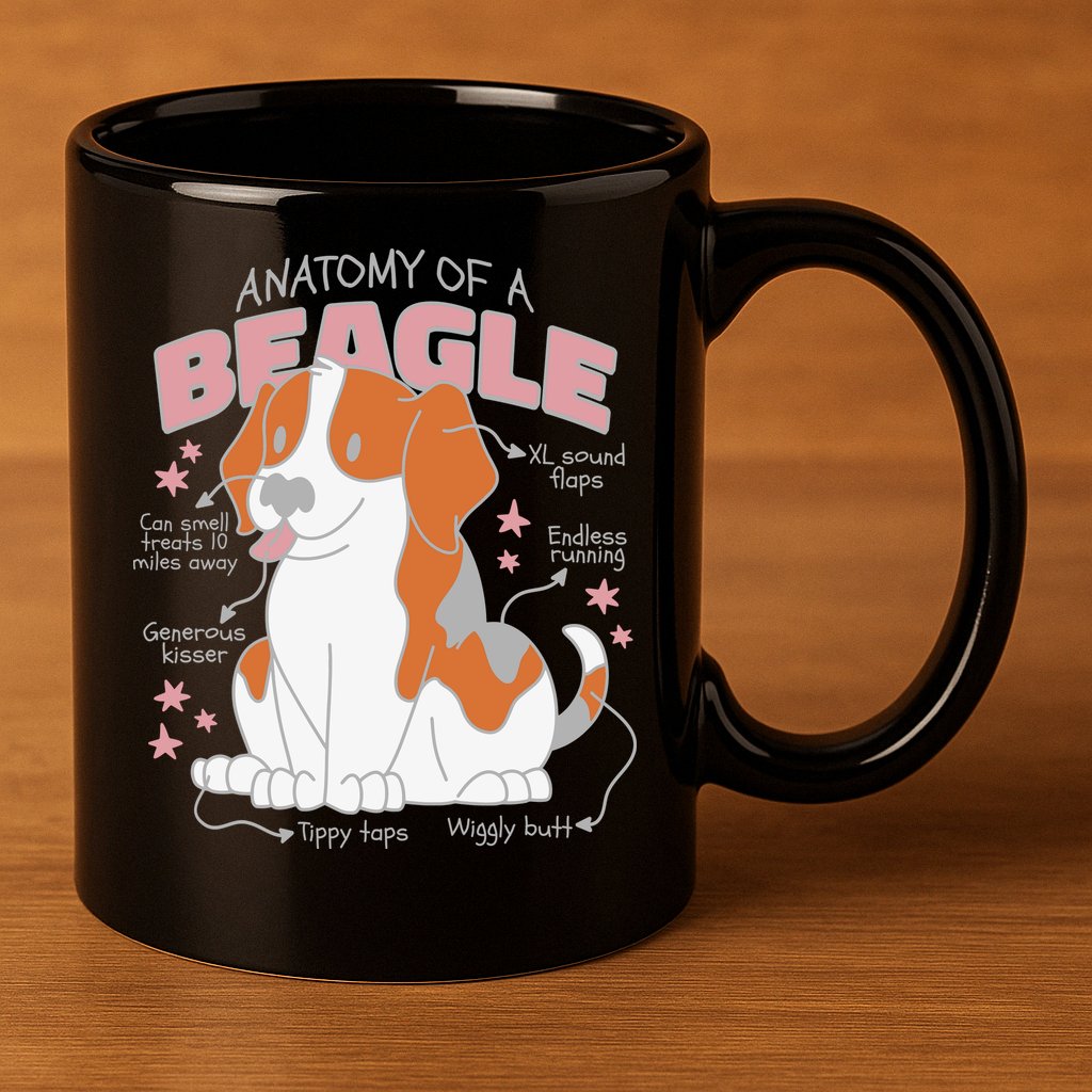 Beagle Anatomy Dog 11oz C Handle Ceramic Mug