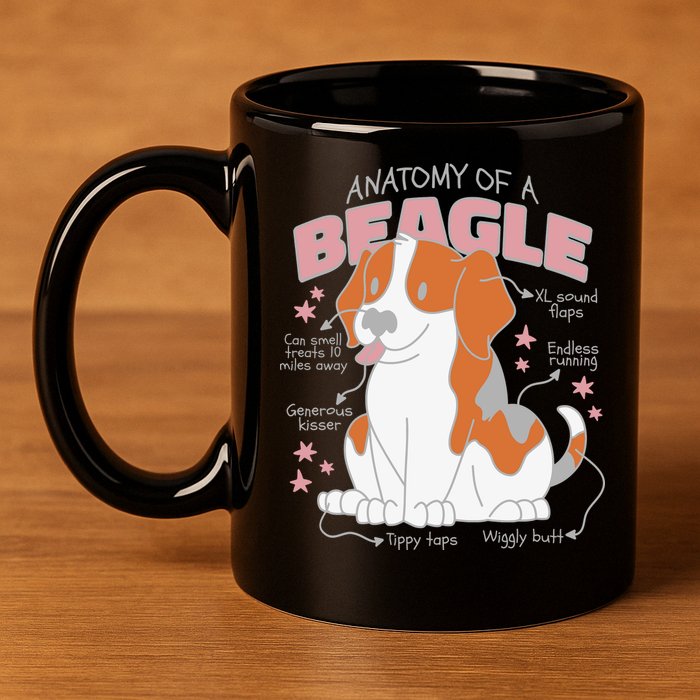 Beagle Anatomy Dog 11oz C Handle Ceramic Mug